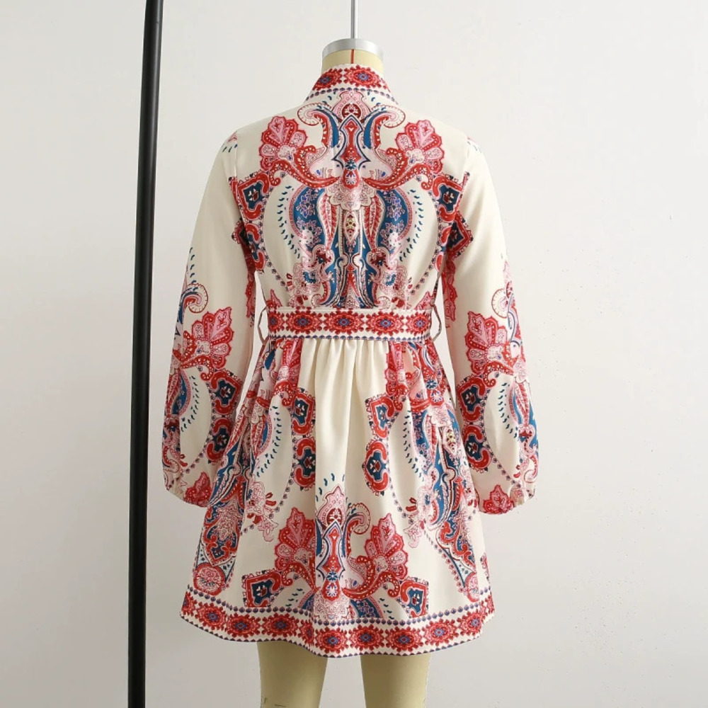 ZARA Long Sleeve Placement Floral Dress